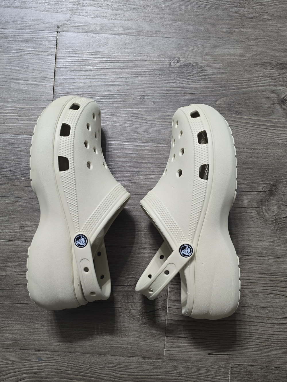 Cream Platform Crocs - Picture 3 of 7